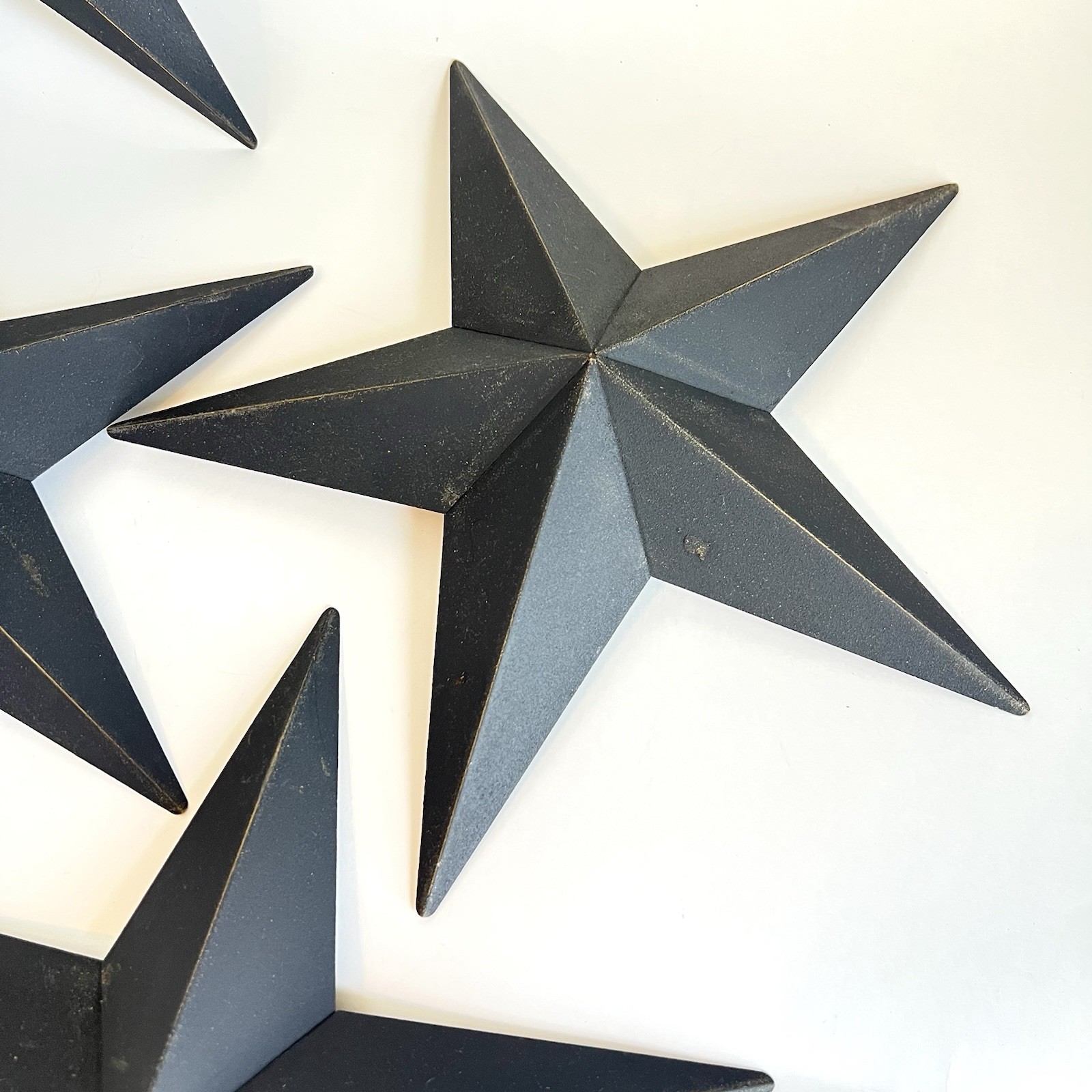 5 Metal Barn Star Wall Decor Texas Stars Art Rustic 12" Black Rust Color