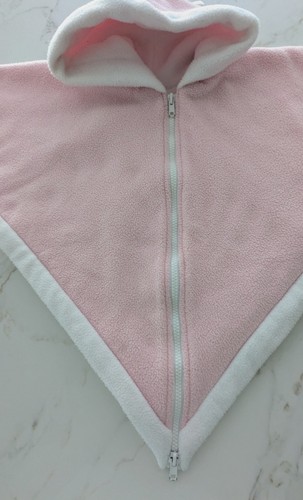 Toddler Fleece Pink And White Car Seat Stroller Poncho Size Small Fits Up To 34" - Picture 4 of 13