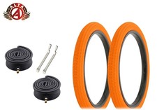 ALTA BICYCLE WIRE BEAD TIRE 18" X 1.95 ORANGE BMX/FREESTYLE HEAVYDUTY TUBES 6PC