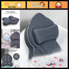 Extra Thick Large Bath Pillow for Neck, Back Head Support - Spa Soaking Gray 1