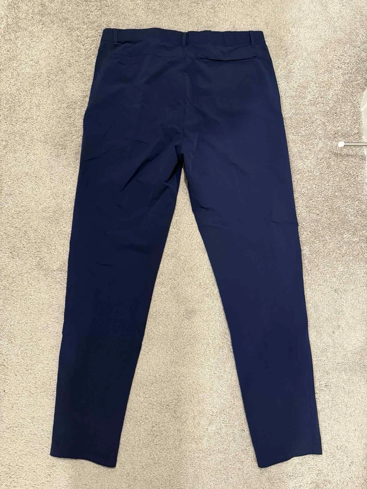 Pantalones de nailon elásticos mate RLX Ralph Lauren On Course azul marino 34x34 $148 Foto 2 de 3