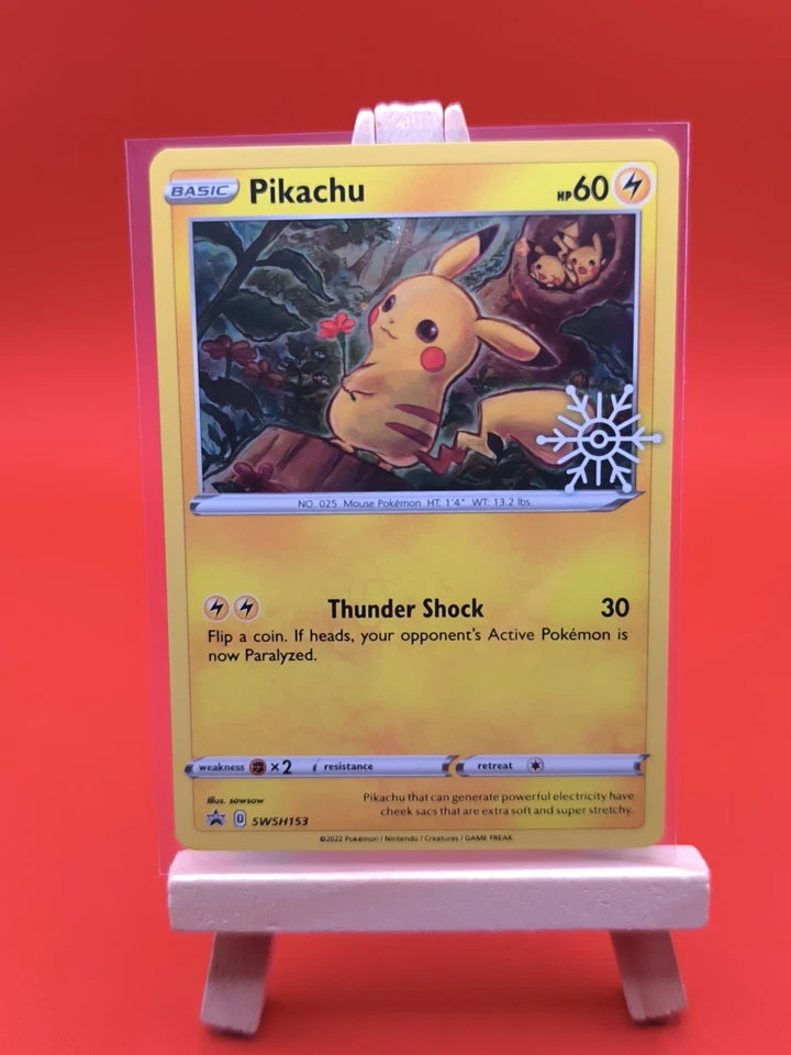 Pikachu SWSH153 Sword & Shield Ultra Rare Holo Promo Pokemon Card * New * - Image 3 of 4