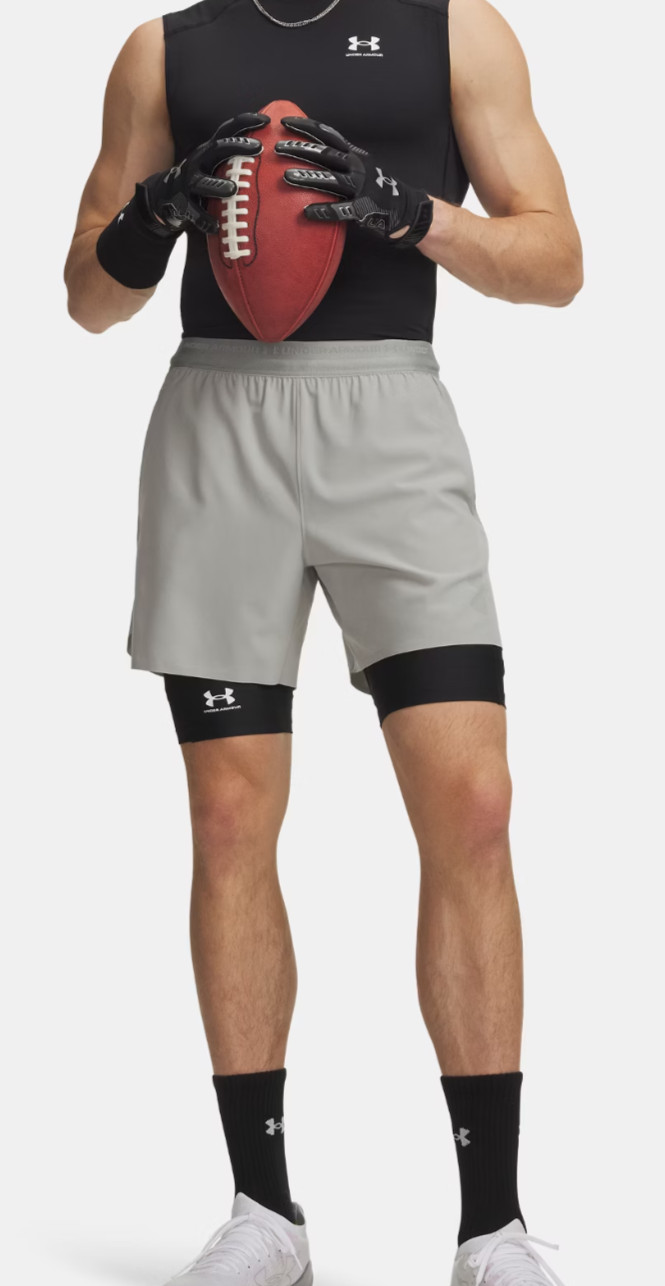 Under Armour HeatGear 9 Black Pocketed Compression Shorts Mens Med 5190₽