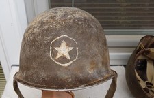 US AMERICAN M1 HELMET WW2 MARKED AND NAMED WW2 44TH DIVISION