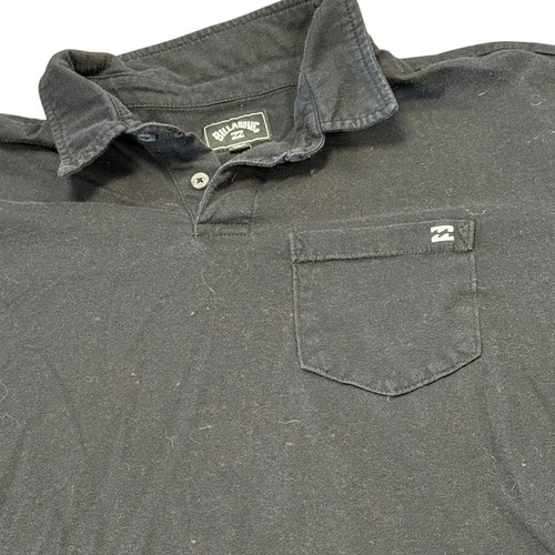 Billabong, Vintage Billabong Surf Skate Polo Shirt Black Cotton Blend Casual Men’s Size M