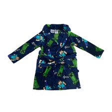 Minecraft Robe Boys 4T Blue Steve Creeper Super Soft Bath Robe Kids