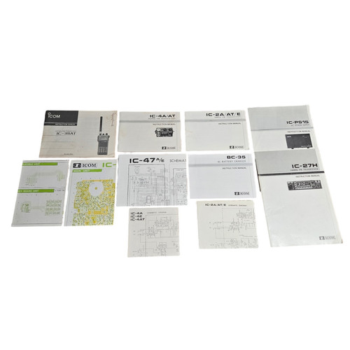 Lot Of Icom Manuals & Schematics: IC-2A IC-4A IC-47 27H PS15 BC-35 3SAT