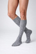 MASKCALZINO Warm Cotton Long Socks Men Pattern Hearts (4 Pairs) One Size