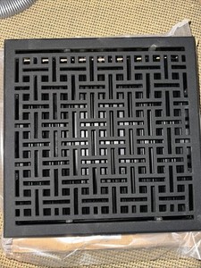 Wicker Style Cast Iron Floor Register 14 x 14 Black Finish