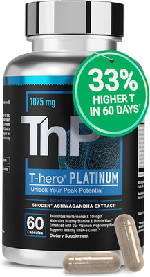 T-Hero Platinum - Daily Testosterone Support for Men - Promotes Vitality & Drive
