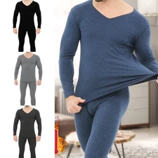 Men's Thermal Underwear Set Soft Fleece Lined Long Johns Base Layer Top & Bottom