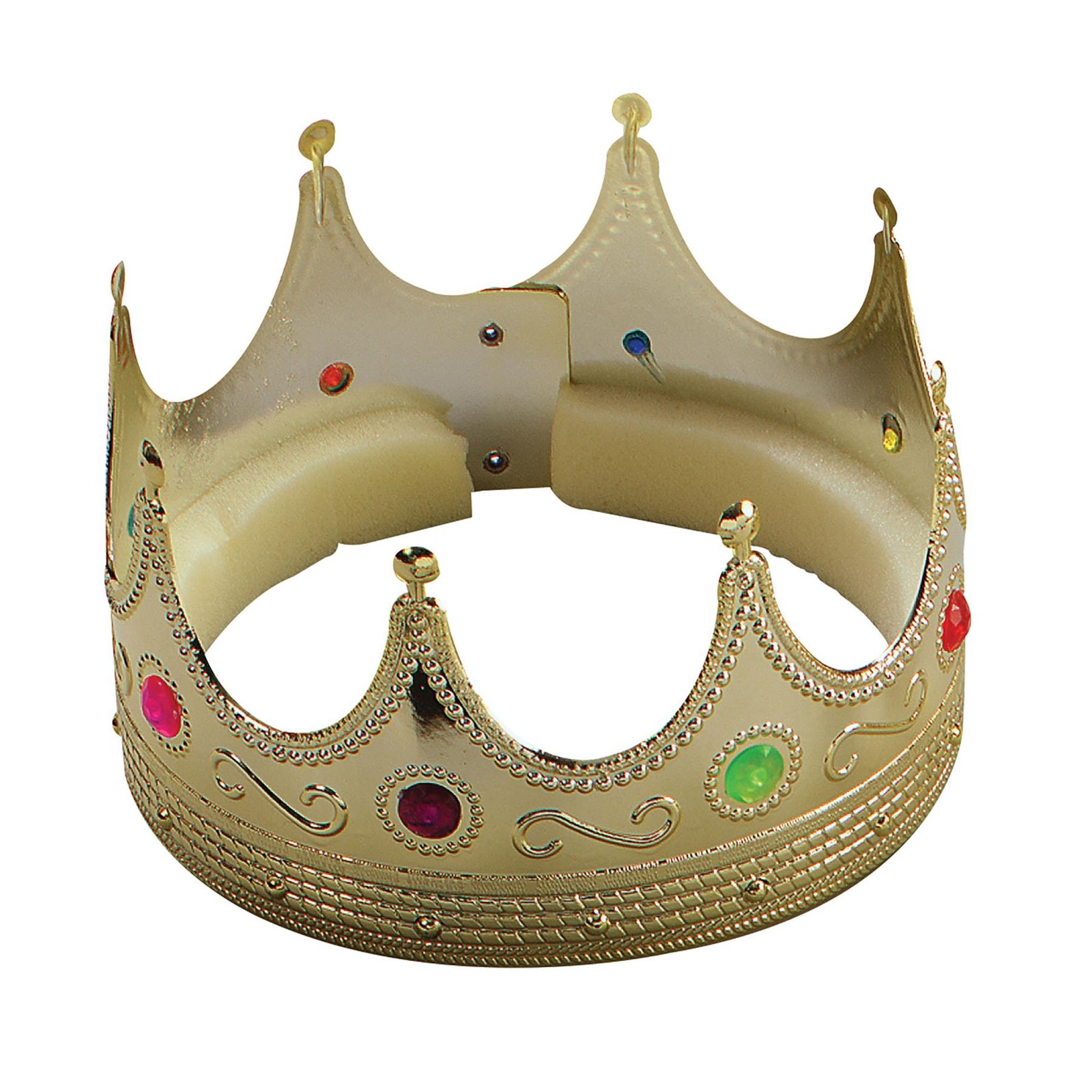 Adults King Queen Golden Crown With Jewels Nativity Royal Fancy Dress Headwear