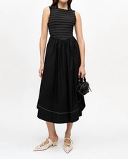 Ganni Washed Stretch Smock Midi Dress Size 36