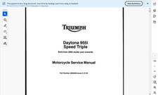 Triumph Daytona 955i + Speed Triple 2002 Werkstatt Reparatur Service Handbuch PDF