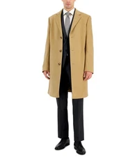 Michael Kors Mens Classic fit Overcoat Coat 38 R Beige Solid