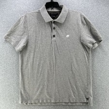 Banana Republic Mens Polo Shirt Medium M Fitted Pique Polo Gray Short Sleeve