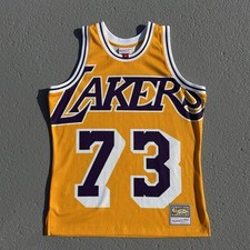 Men  s Mitchell  Ness LA Lakers Maxxed Out Jersey Dennis Rodman Large NWOT