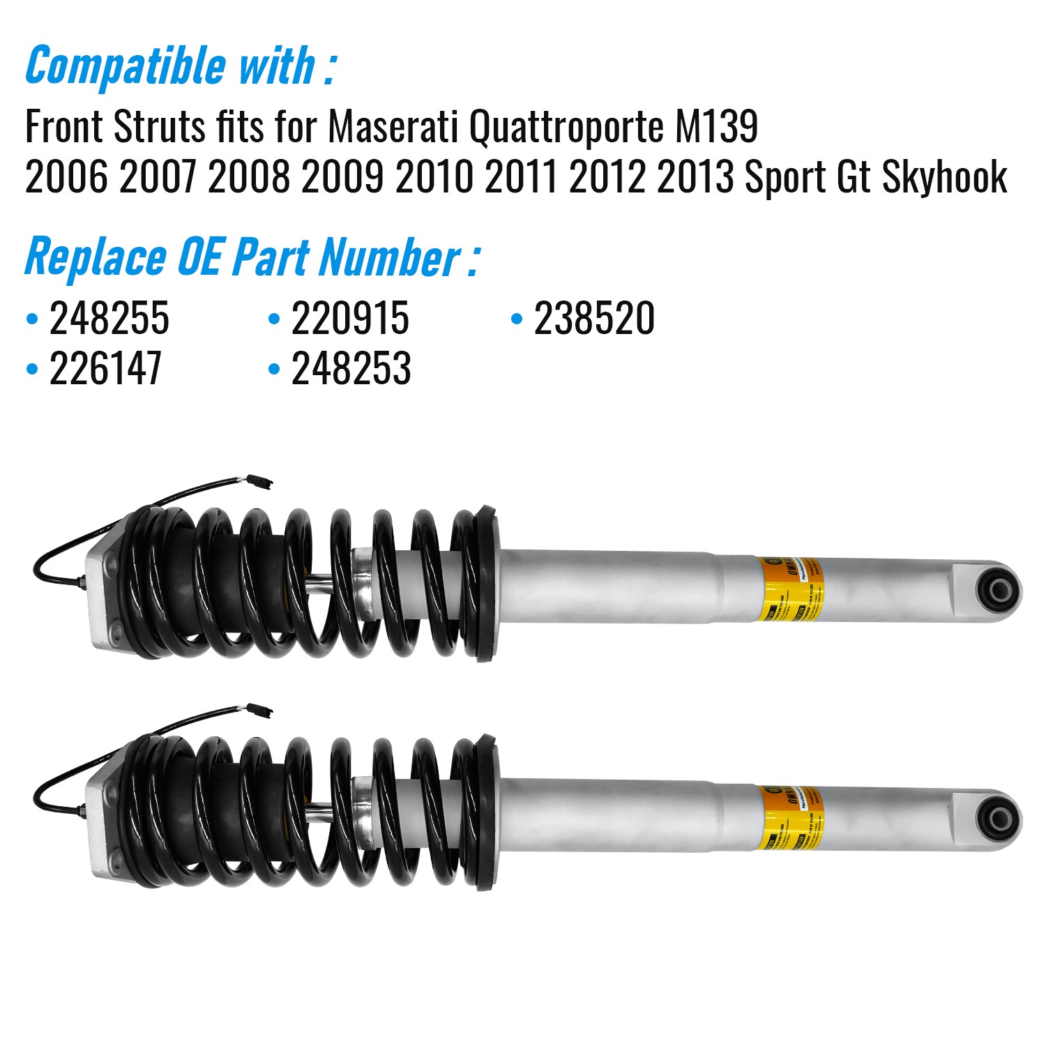 Front Shocks Absorbers for Maserati Quattroporte M139 Sport Gt Skyhook 2006-2013