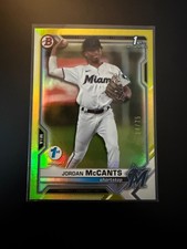 2021 Bowman Draft 1st Edition Jordan McCants #BD-26 Yellow Foil /75