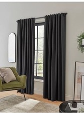 Black George Blackout Hidden Tab Top Curtains 90x90