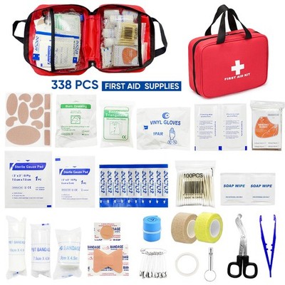 SEJOY 338 PCS FIRST AID KIT BAG MEDICAL EMERGENCY KIT TRAVEL CAMPING HOME WORK