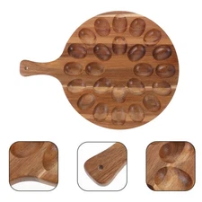 Deviled Egg Trays Wood Storage Holder Countertop for Fresh Eggs Serving Platter