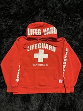 Sudadera con Capucha Salvavidas Mediana Roja Gulf Shores AL Pullover Sudadera Unisex Polar