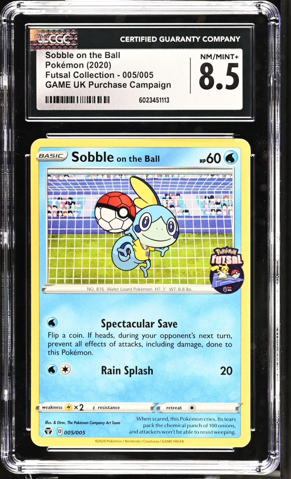 CGC 8.5 SOBBLE ON THE BALL 005/005 FUTSAL COLLECTION UK PROMO POKEMON
