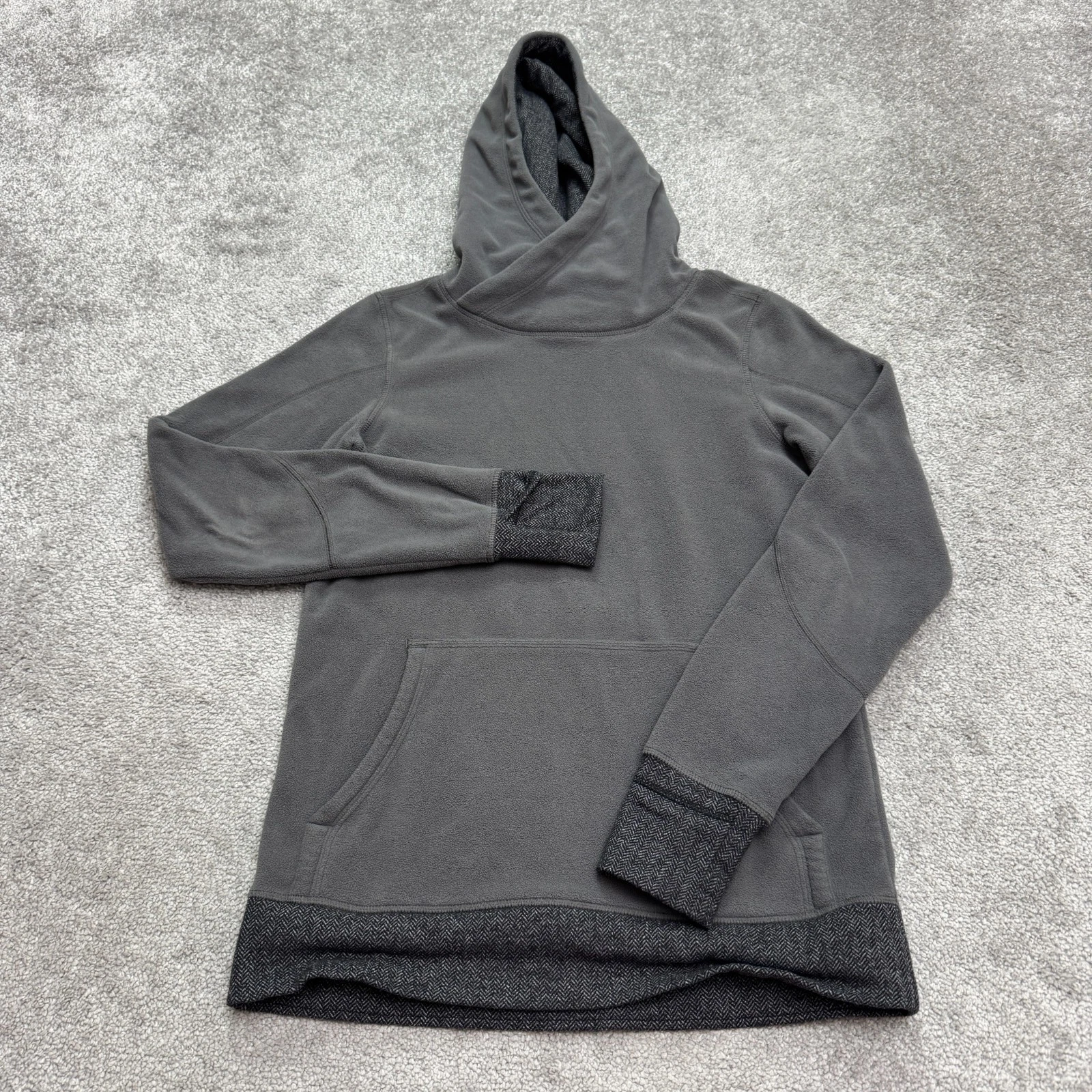 Lululemon Athletica Runaway Pullover Hoodie Sweatshirt Womens 4 gray Herringbone
