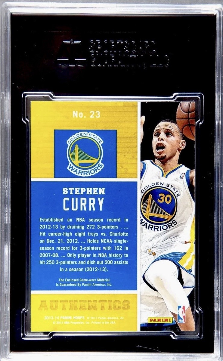 2013 Panini Hoops #23 Stephen Curry Authentic Material Relic SGC 