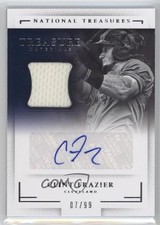 2016 National Treasures Treasure Material Signatures 7/99 Clint Frazier Auto 2x6