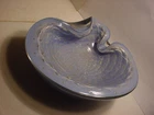 Vintage MCM Murano ? Blue w/Gold Flecks Art Glass Ashtray clam shell bowl