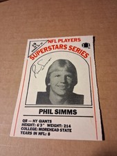 1986 MILK CARTON FOOTBALL CARD PHIL SIMMS NEW YORK GIANTS #9 OF 24