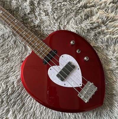 Rock Heartbreaker Youth Red Bass Guitar Rosewood Fretboard 4-strings 24 frets