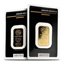 1/2 oz Argor Heraeus Gold Bar (New in Assay)