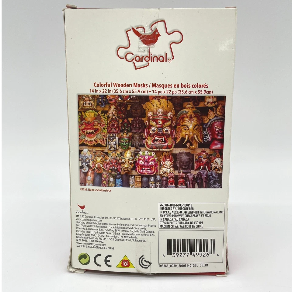 Rompecabezas Cardinal Máscaras Madera Coloridas 1000 Piezas Nuevo Precintado Foto 4 de 4