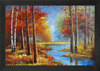 Herbst Gemälde Herbst gerahmt Wandbild Poster Leinwanddruck Bild