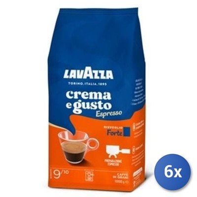 6x Multipack Lavazza Kaffee 1 Kg Bohnen Grani Crema Forte