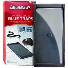Catchmaster Rat, Snake and Mouse Traps 10Pk, Large Bulk Glue Rat Traps for Home,