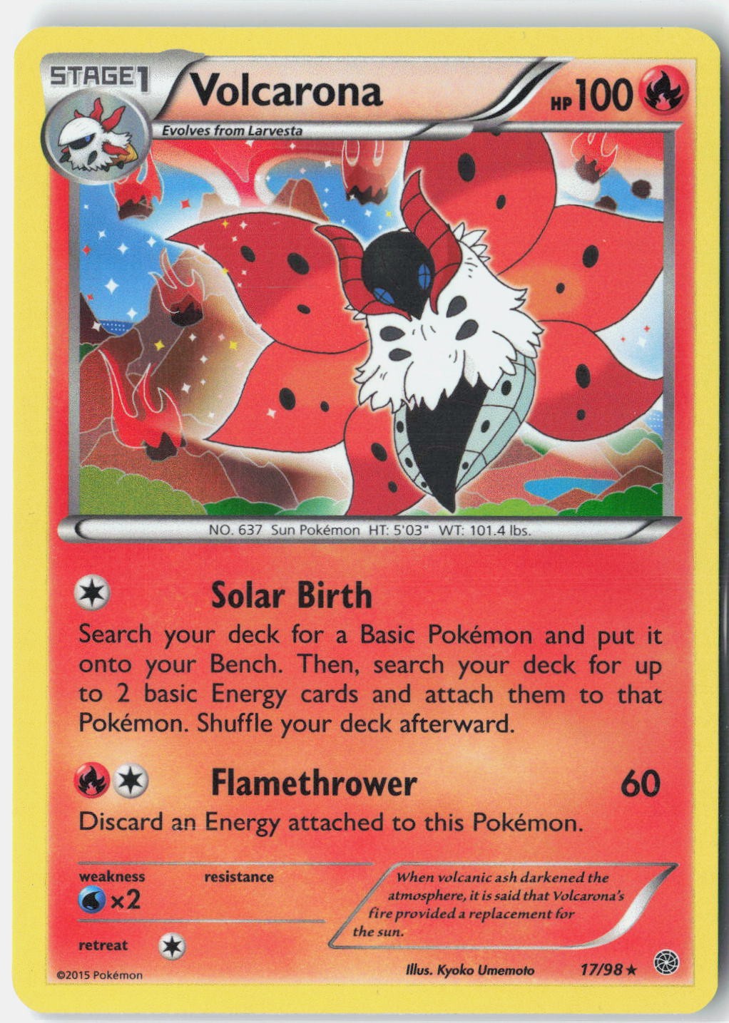 Volcarona (17) XY - Ancient Origins 17/98 Pokemon Card Holo