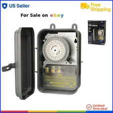 Outdoor Mechanical Timer 24-Hour 120V 40A Heavy Duty SPST Programmable