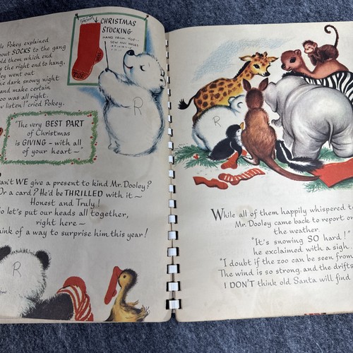 CHRISTMAS AT THE LITTLE ZOO Vardon, Beth 1950 Animal Pop Out Game Santa Letter - Picture 10 of 19