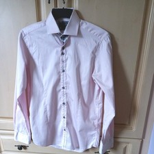 Guide London Mens Shirt Long Sleeved Size M Pink Premium Smart Cotton Floral