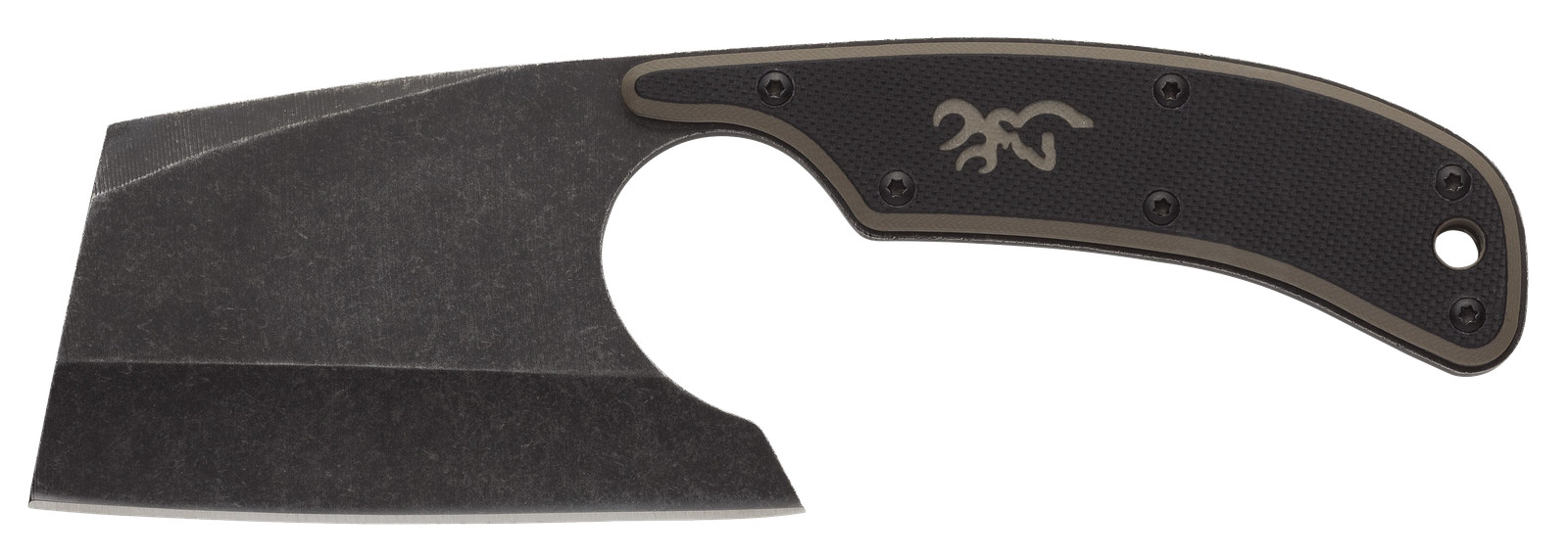 Browning 3220322 Cutoff Camp 2.50 Fixed Cleaver Plain Blk Blk Oxide Stonewashed