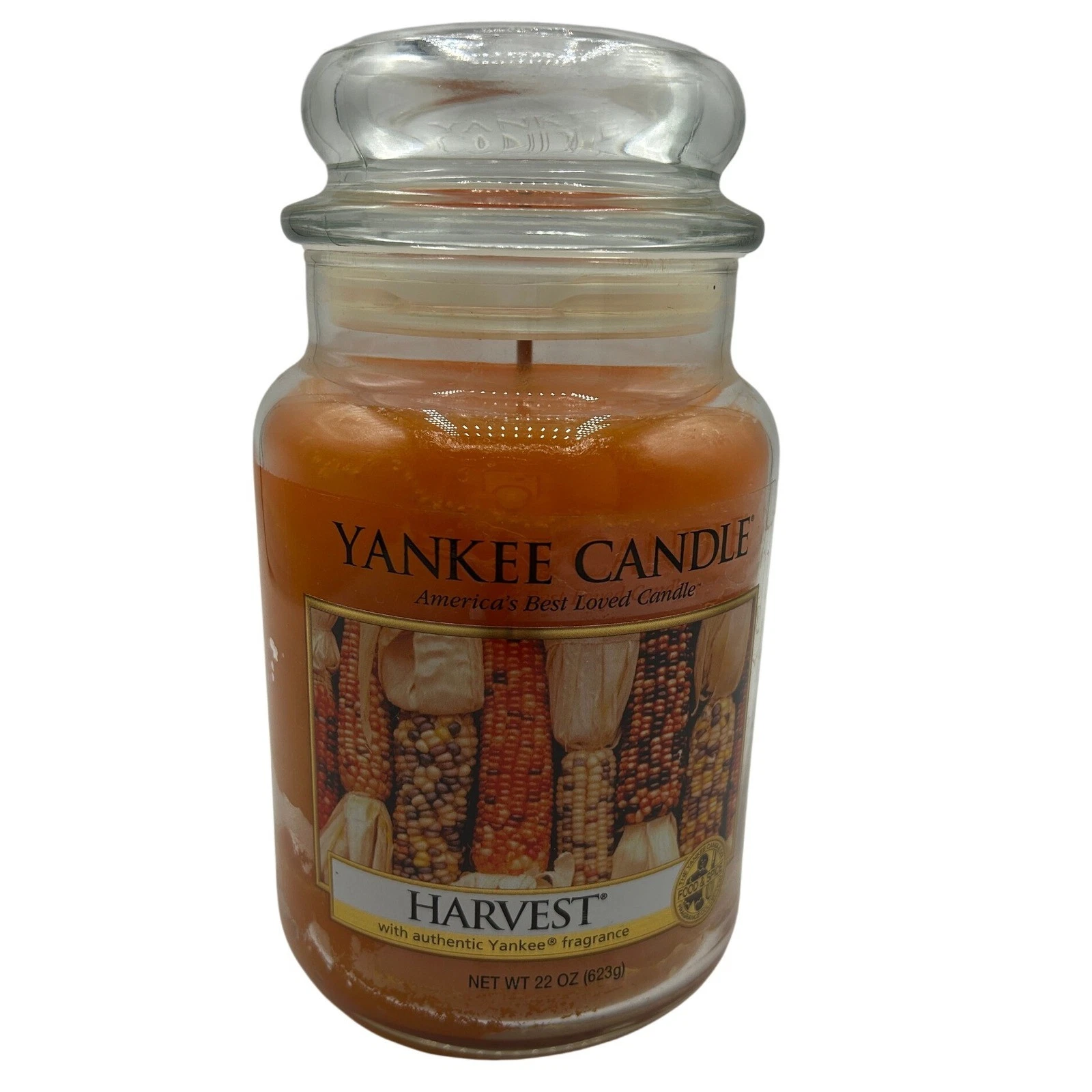 Yankee Candle 1990s RETIRED Harvest Scent Lg 22 oz. Jar Candle Fall Autumn Decor