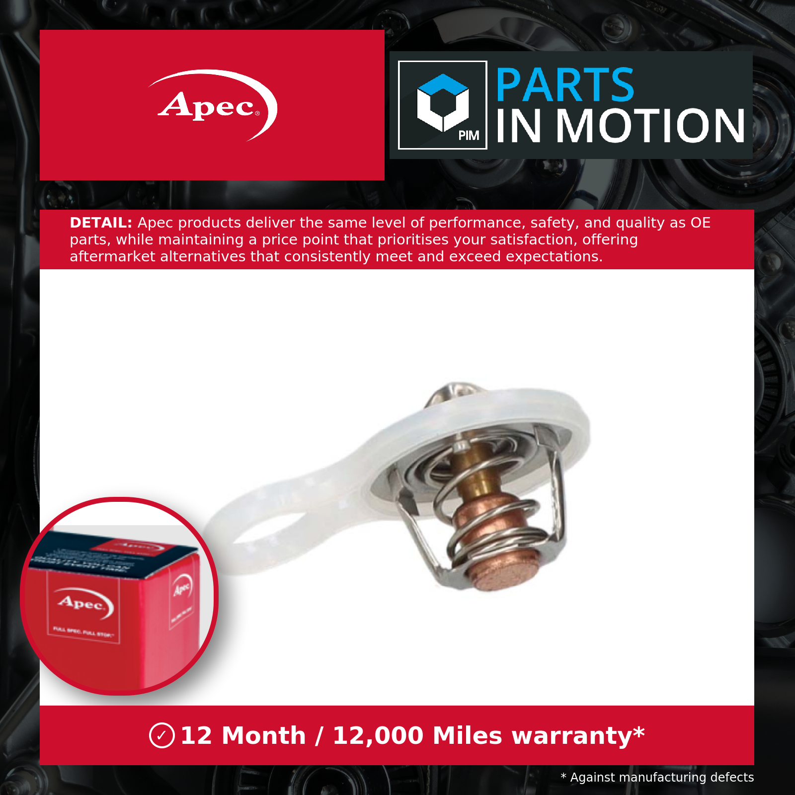 Coolant Thermostat fits CHRYSLER PT CRUISER 2.2D 02 to 10 EDJ 04495721 Apec New - Image 17