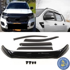2015-Bonnet Guard & Window Wind Deflectors Set For Ford Ranger T6 Double Cab 22