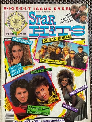 STAR HITS Magazine MARCH 1986 Madonna A-HA Wham! DURAN DURAN INXS OMD MODE