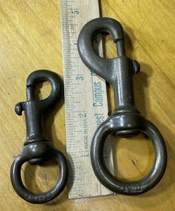 2 brass swivel spring hooks ludell italy snap clip spring large 4 3/4"