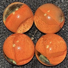 4 Vintage Vitro Agate Coral 4 Vane Cats Eye 1  Shooter Marble